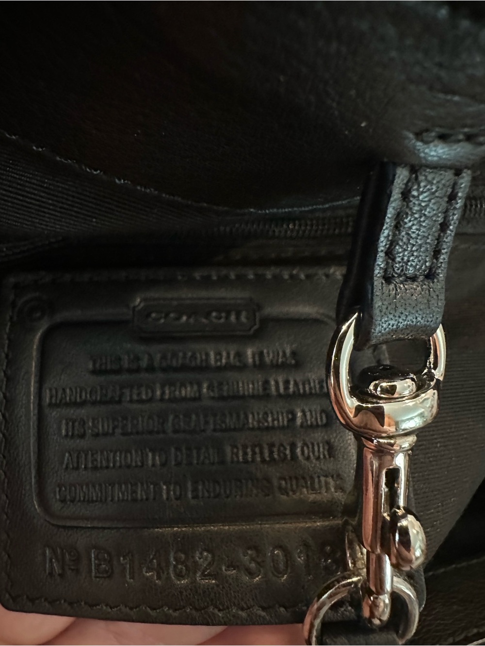 Coach#377 Bleecker Studio tote Blue & Black Woven embossed leather - Picture 15 of 15